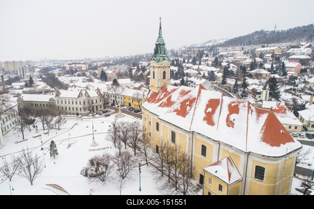 Szekszárd, Béla király tér-stock-foto