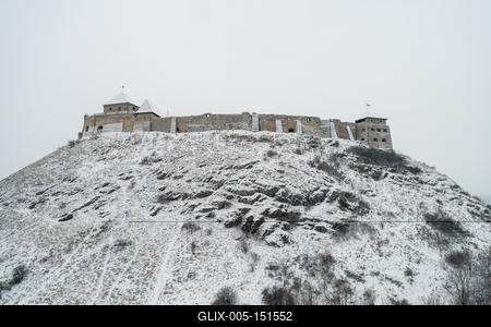 Sümeg, a vár télen-stock-foto