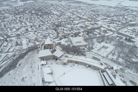 Sümeg, a vár télen-stock-foto