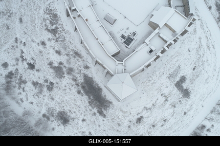 Sümeg, a vár télen-stock-foto