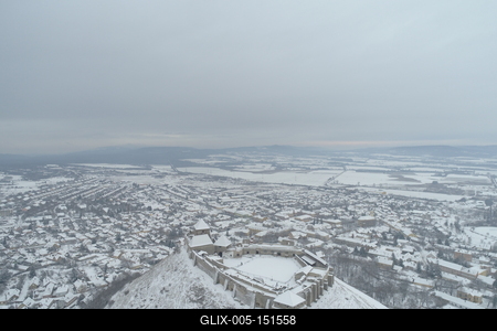 Sümeg, a vár télen-stock-foto