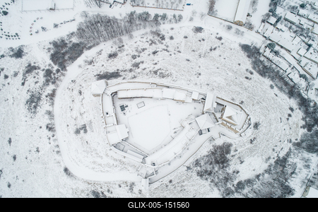 Sümeg, a vár télen-stock-foto