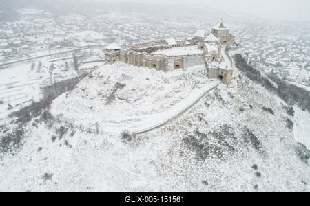 Sümeg, a vár télen-stock-foto
