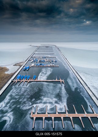 Aerial photo of Sailing boats in Lake Balaton, at Balatonfured-stock-foto