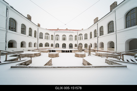 Szekszárd, a régi megyeháza a Béla király téren-stock-foto