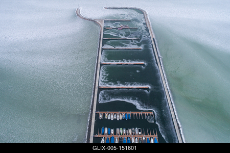 Aerial photo of Sailing boats in Lake Balaton, at Balatonfured-stock-foto