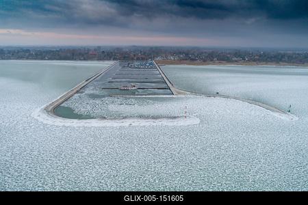 Aerial photo of Sailing boats in Lake Balaton, at Balatonfured-stock-foto