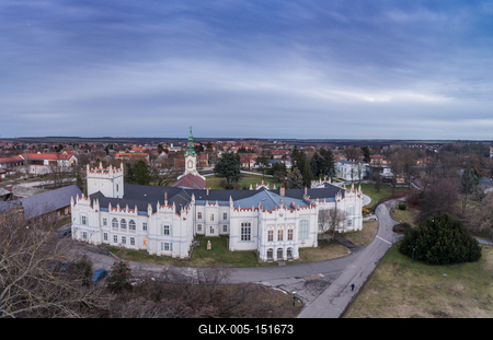 Beautiful Brunszvik Castle in Martonvasar, Hungary-stock-foto