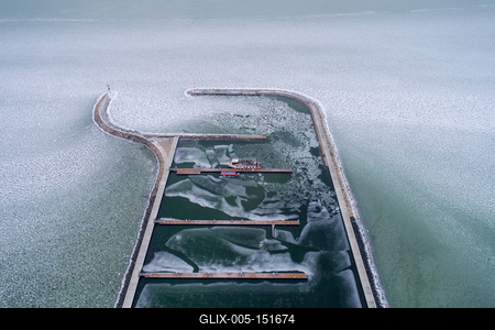 Aerial photo of Sailing boats in Lake Balaton, at Balatonfenyves-stock-foto