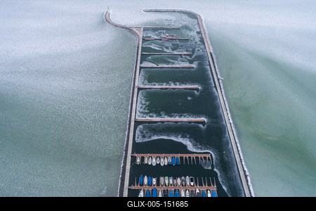 Aerial photo of Sailing boats in Lake Balaton, at Balatonfenyves-stock-foto