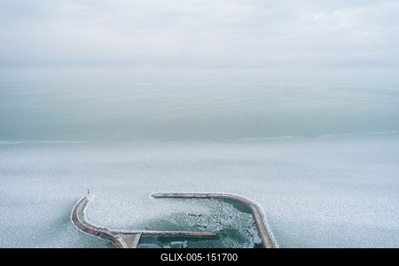 Aerial photo of Sailing boats in Lake Balaton, at Balatonfenyves-stock-foto