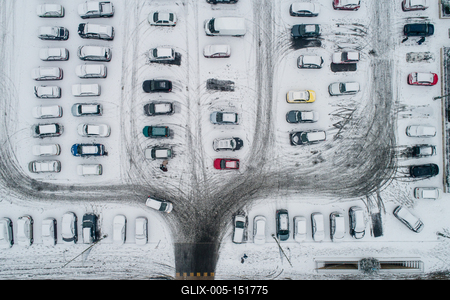 rows of parked cars covered with snow-stock-foto