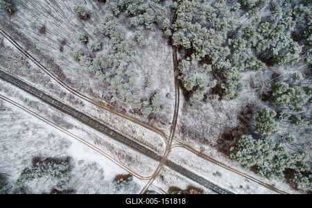 railway with snowy forest in Hungary-stock-foto