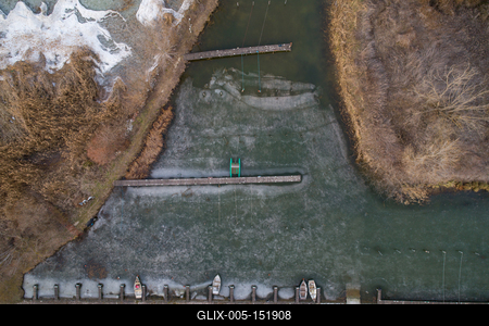 Balatonbereny csicsergo beach drone view at winter-stock-foto