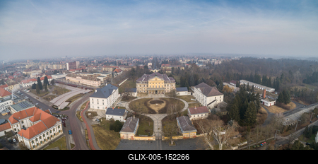 Aerial photo of Batthyany castle, Kormend-stock-foto
