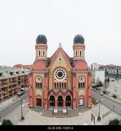 Aerial photo of Synagogue in Zalaegerszeg-stock-foto