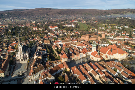 Aerial photo of beautiful Koszeg, Hungary-stock-foto