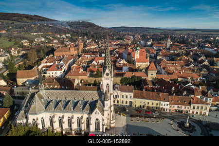 Aerial photo of beautiful Koszeg, Hungary-stock-foto
