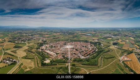 Palmanova city panoramic aerial view. Friuli Venezia Giulia, Italy.-stock-foto
