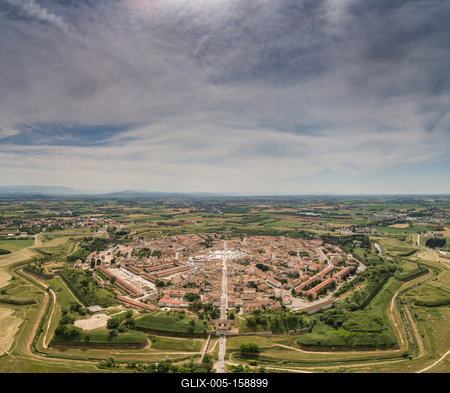 Palmanova city panoramic aerial view. Friuli Venezia Giulia, Italy.-stock-foto