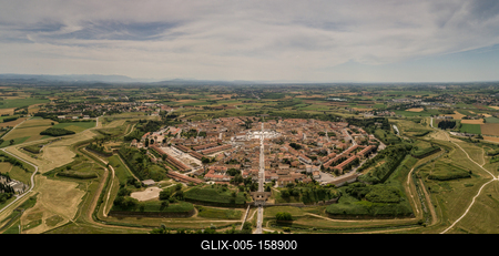 Palmanova city panoramic aerial view. Friuli Venezia Giulia, Italy.-stock-foto