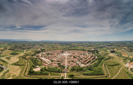 Palmanova city panoramic aerial view. Friuli Venezia Giulia, Italy.-stock-foto