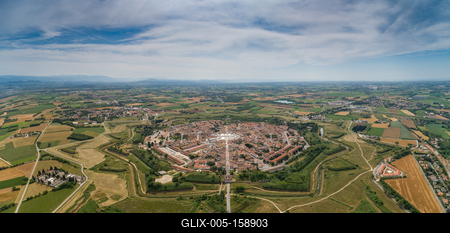 Palmanova city panoramic aerial view. Friuli Venezia Giulia, Italy.-stock-foto
