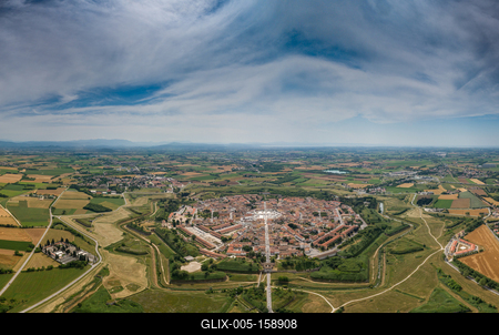 Palmanova city panoramic aerial view. Friuli Venezia Giulia, Italy.-stock-foto