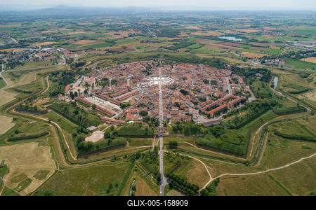 Palmanova city panoramic aerial view. Friuli Venezia Giulia, Italy.-stock-foto