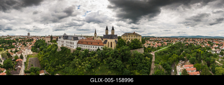 Castle of Veszprem with cloudy sky-stock-foto