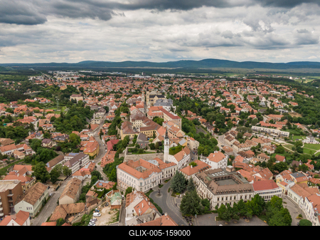 Castle of Veszprem with cloudy sky-stock-foto