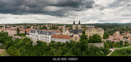 Castle of Veszprem with cloudy sky-stock-foto