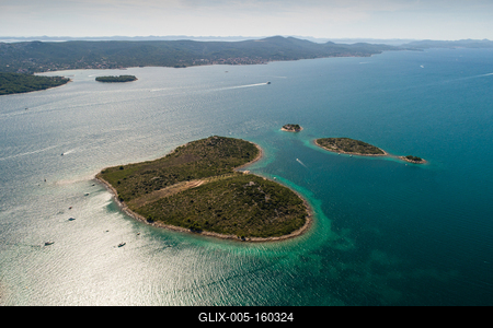 Heart shaped island of Galesnjak, aerial view, Dalmatia region of Croatia-stock-foto