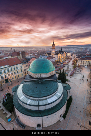 Aerial photo of Advent in Pecs, Hungary-stock-foto