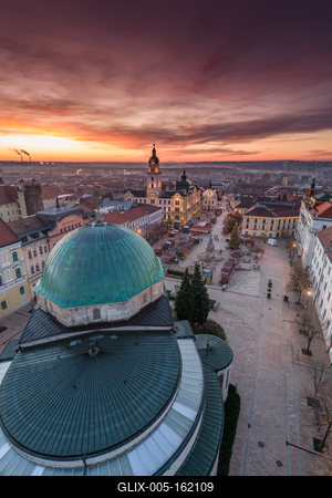 Aerial photo of Advent in Pecs, Hungary-stock-foto