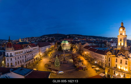 Aerial photo of Advent in Pecs, Hungary-stock-foto