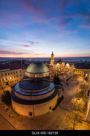 Aerial photo of Advent in Pecs, Hungary-stock-foto