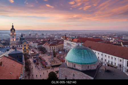 Aerial photo of Advent in Pecs, Hungary-stock-foto