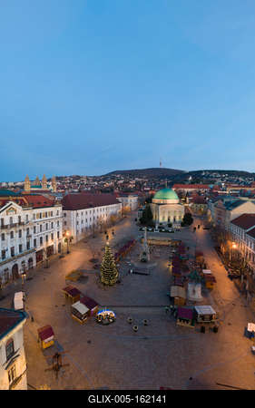 Aerial photo of Advent in Pecs, Hungary-stock-foto