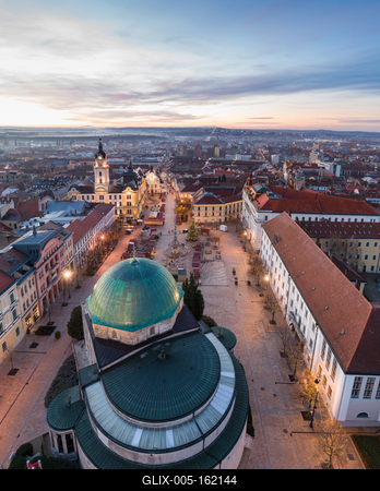 Aerial photo of Advent in Pecs, Hungary-stock-foto