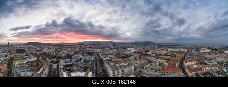 Aerial photo of Budapest Hungary at sunset-stock-foto