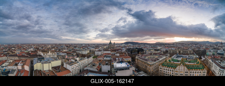 Aerial photo of Budapest Hungary at sunset-stock-foto
