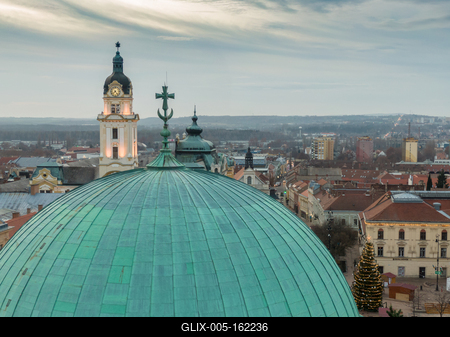 Aerial photo of Advent in Pecs, Hungary-stock-foto