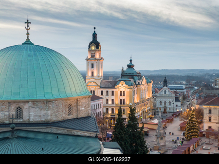 Aerial photo of Advent in Pecs, Hungary-stock-foto