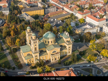 aerial photo of Basilica of St. John the Apostle-stock-foto