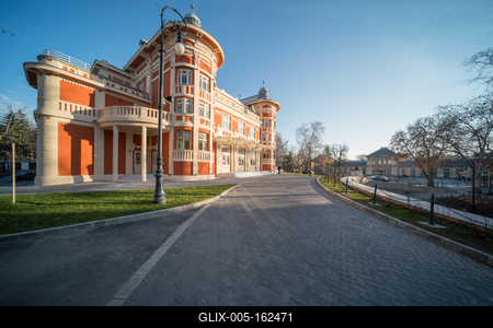 New theatre building in Kaposvar, Hungary, called Csiky Gergely Szinhaz-stock-foto
