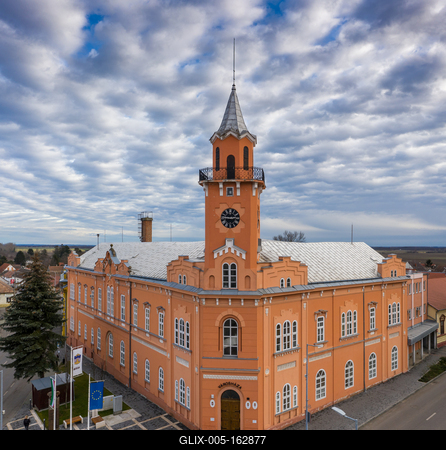 Town hall ins Siklos, Hungary-stock-foto