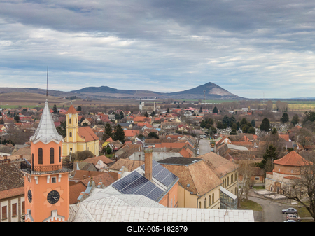 Town hall ins Siklos, Hungary-stock-foto