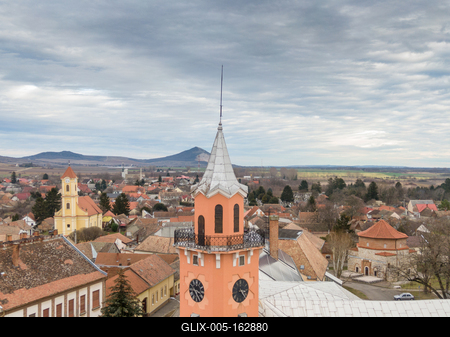 Town hall ins Siklos, Hungary-stock-foto