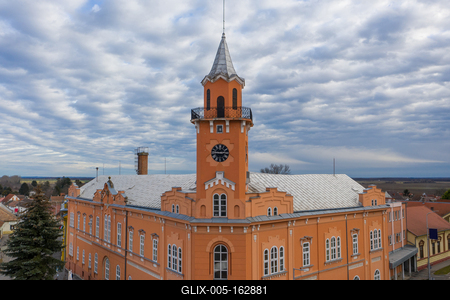Town hall ins Siklos, Hungary-stock-foto